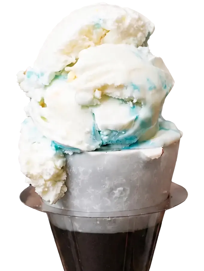 White Chocolate Oreo Hershey's Ice Cream cone in a clear cup, hero image for Kountry Kreamery.